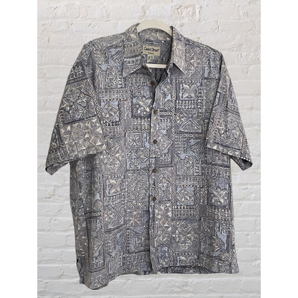 Cooke Street Hawaiian Reverse print Short Sleeve Button Up,‎ XL, 100% Cotton